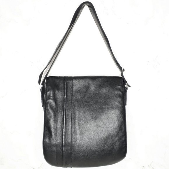 Leather Messenger Bag Black - Picture 1 of 10